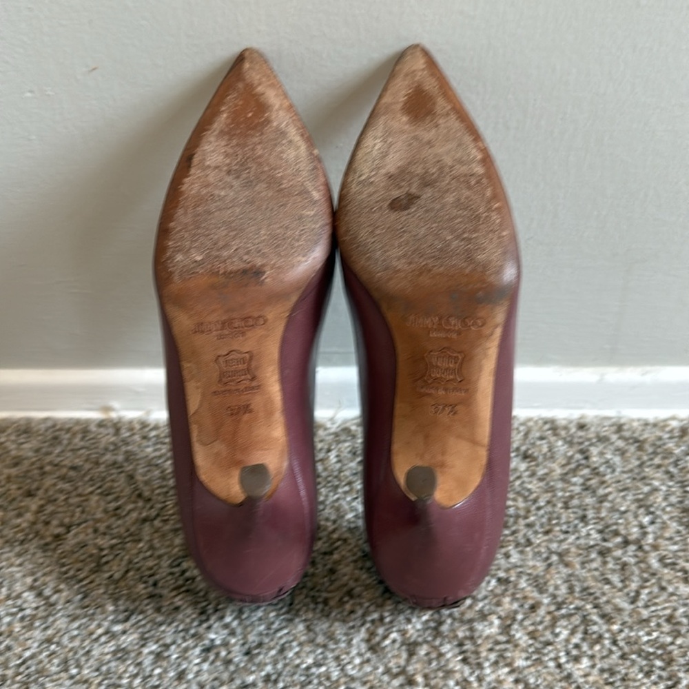 Vintage Jimmy Choo purple bow heels, size 37 1/2 - Picture 4 of 4